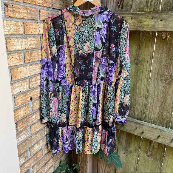 Zara Multicolor Floral Long Sleeve Dress - Picture 4 of 4